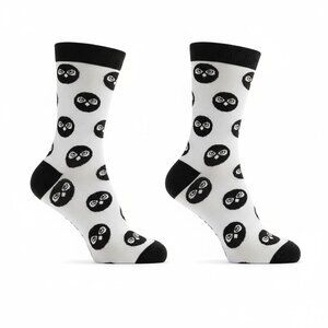 Owlcrate Owl Print Crew Socks Womens White Black Whimsical Dark‎ Academia
